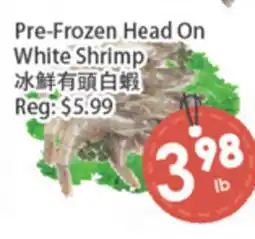 Fresh Palace Supermarket Pre-Frozen Head On White Shrimp offer