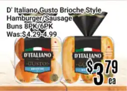 Nations Fresh Foods D' Italiano Gusto Brioche Style Hamburger/Sausage Buns offer