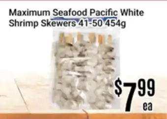 Nations Fresh Foods Maximum Seafood Pacific White Shrimp Skewers 41-50 offer
