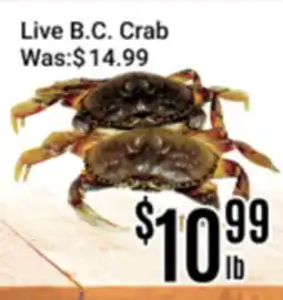 Nations Fresh Foods Live B.C. Crab offer