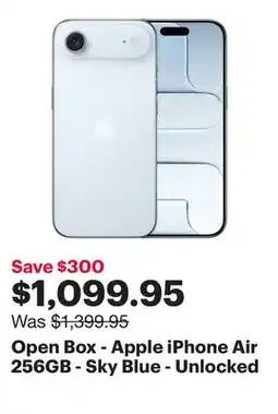 Best Buy Open Box - Apple iPhone Air 256GB - Sky Blue - Unlocked offer