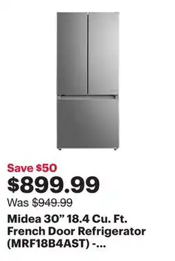 Best Buy Midea 30 18.4 Cu. Ft. French Door Refrigerator (MRF18B4AST) - Stainless Steel offer