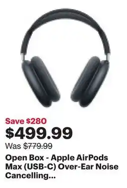 Best Buy Open Box - Apple AirPods Max (USB-C) Over-Ear Noise Cancelling Bluetooth Headphones - Midnight offer