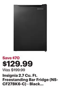 Best Buy Insignia 2.7 Cu. Ft. Freestanding Bar Fridge (NS-CF27BK6-C) - Black - Only at Best Buy offer