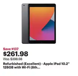 Best Buy Refurbished (Excellent) - Apple iPad 10.2 128GB with Wi-Fi (8th Generation) - Space Gray offer