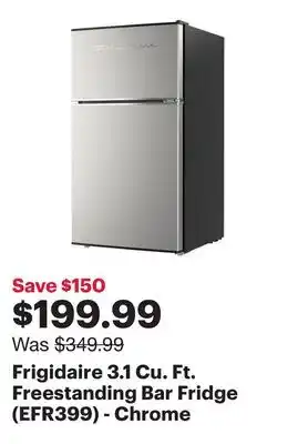 Best Buy Frigidaire 3.1 Cu. Ft. Freestanding Bar Fridge (EFR399) - Chrome offer