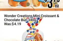 Nations Fresh Foods Wonder Creations Mini Croissant & Chocolate Bun offer