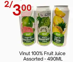 Lucky Supermarket Vinut 100% Fruit Juice Assorted offer