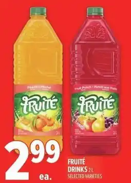 Metro Fruité Drinks offer