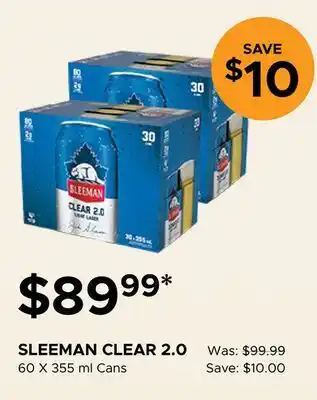The Beer Store SLEEMAN CLEAR 2.0 offer