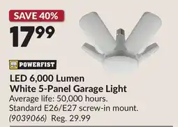 Princess Auto LED 6,000 Lumen White 5-Panel Garage Light offer