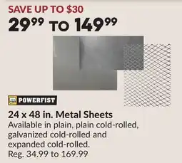 Princess Auto 24 x 48 in. Metal Sheets offer