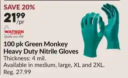 Princess Auto 100 pk Green Monkey Heavy Duty Nitrile Gloves offer
