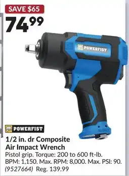 Princess Auto 1/2 in. dr Composite Air Impact Wrench offer