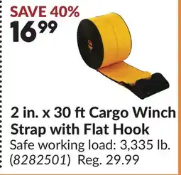 Princess Auto 2 in. x 30 ft Cargo Winch Strap with Flat Hook offer