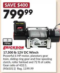 Princess Auto 17,500 lb 12V DC Winch offer