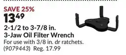 Princess Auto 3-Jaw Oil Filter Wrench offer
