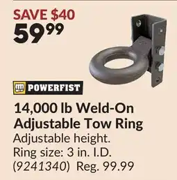 Princess Auto 14,000 lb Weld-On Adjustable Tow Ring offer