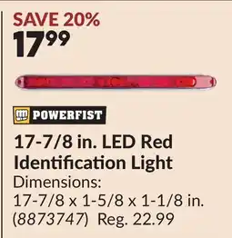 Princess Auto 17-7/8 in. LED Red Identification Light offer