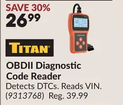 Princess Auto OBDII Diagnostic Code Reader offer