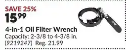 Princess Auto 4-in-1 Oil Filter Wrench offer