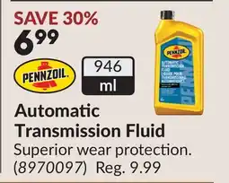 Princess Auto PENNZOIL Automatic Transmission Fluid offer