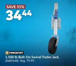 Princess Auto 1,500 lb Bolt-On Swivel Trailer Jack offer
