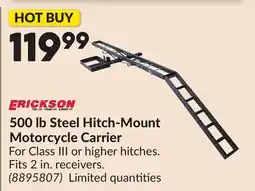 Princess Auto ERICKSON 500 lb Steel Hitch-Mount Motorcycle Carrier offer