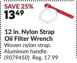 Princess Auto 12 in. Nylon Strap Oil Filter Wrench offer