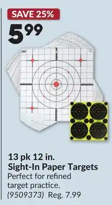 Princess Auto 13 pk 12 in. Sight-In Paper Targets offer