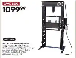 Princess Auto 40 Ton Pneumatic/Hydraulic Shop Press with Safety Cage offer