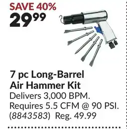 Princess Auto 7 pc Long-Barrel Air Hammer Kit offer
