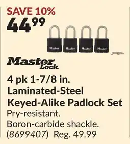 Princess Auto 4 pk 1-7/8 in. Laminated-Steel Keyed-Alike Padlock Set offer