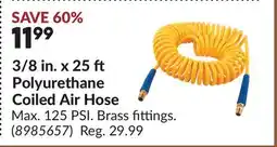 Princess Auto 3/8 in. x 25 ft Polyurethane Coiled Air Hose offer