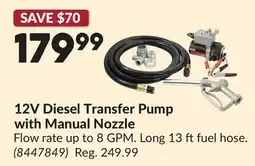 Princess Auto 12V Diesel Transfer Pump with Manual Nozzle offer