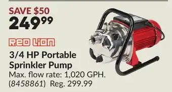 Princess Auto 3/4 HP Portable Sprinkler Pump offer