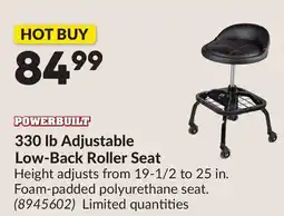 Princess Auto 330 lb Adjustable Low-Back Roller Seat offer