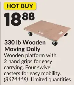 Princess Auto 330 lb Wooden Moving Dolly offer