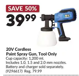 Princess Auto 20V Cordless Paint Spray Gun, Tool Only offer