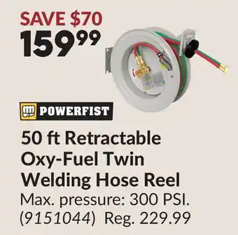 Princess Auto 50 ft Retractable Oxy-Fuel Twin Welding Hose Reel offer