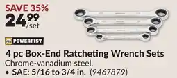Princess Auto 4 pc Box-End Ratcheting Wrench Sets offer