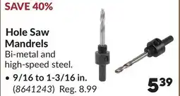 Princess Auto Hole Saw Mandrels offer