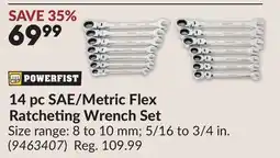 Princess Auto 14 pc SAE/Metric Flex Ratcheting Wrench Set offer