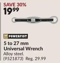 Princess Auto 5 to 27 mm Universal Wrench offer