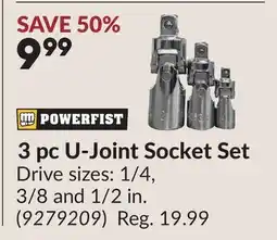 Princess Auto 3 pc U-Joint Socket Set offer