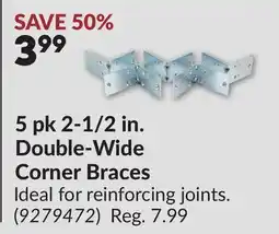 Princess Auto 5 pk 2-1/2 in. Double-Wide Corner Braces offer