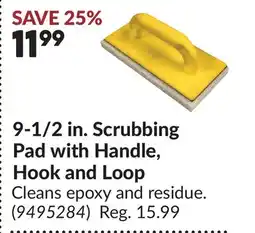 Princess Auto 9-1/2 in. Scrubbing Pad with Handle, Hook and Loop offer
