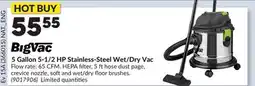 Princess Auto 5 Gallon 5-1/2 HP Stainless-Steel Wet/Dry Vac offer