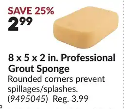 Princess Auto 8 x 5 x 2 in. Professional Grout Sponge offer