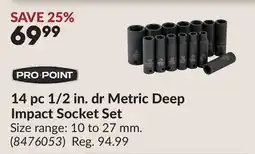 Princess Auto 14 pc 1/2 in. dr Metric Deep Impact Socket Set offer